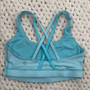Lululemon Energy Bra Bright Blue & White Stripe 6